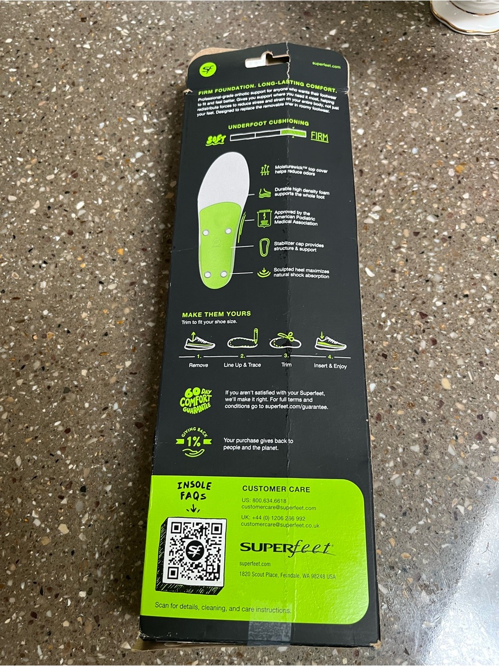 Superfeet High-Arch Insoles in Lime Green, size C, New, firm! - Picture 2 of 5